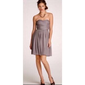 J. Crew Marbella Grey Chiffon Silk Formal Dress NWT Size 14
